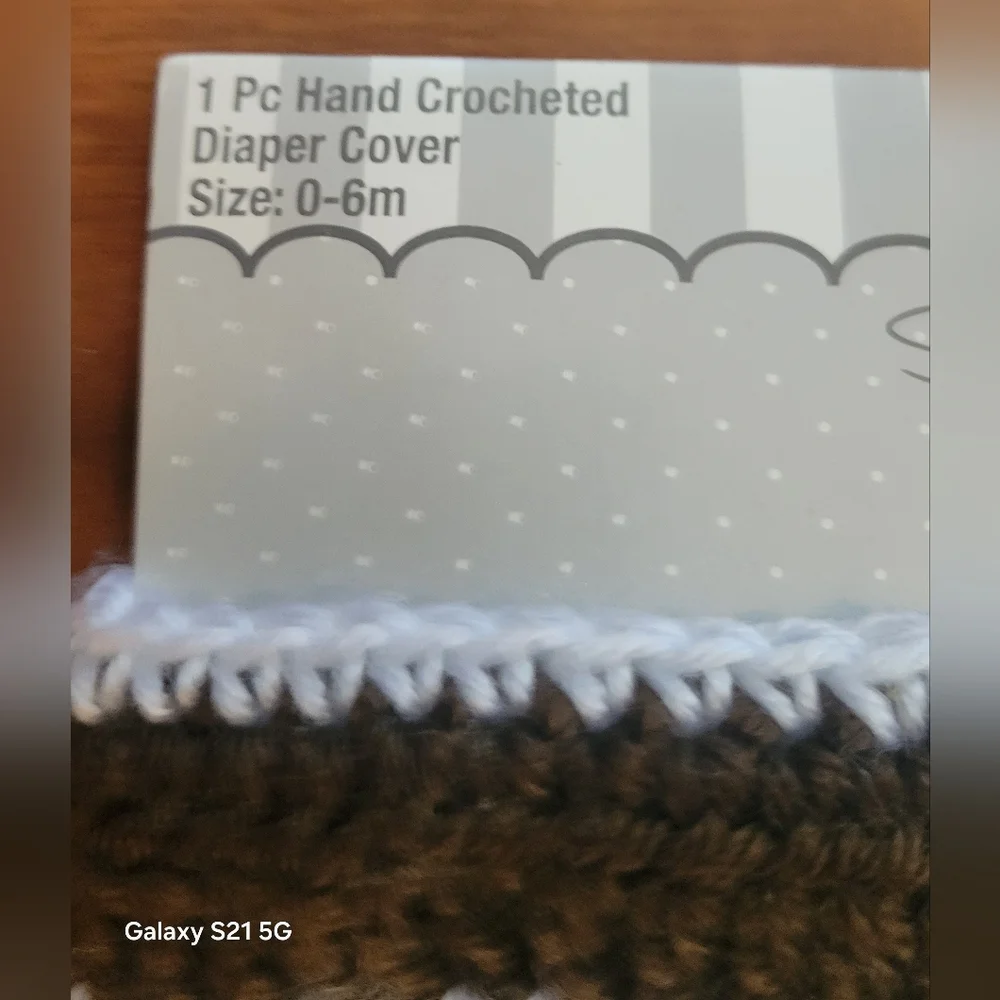NWT So 'Dorable Brown and White Hand Crocheted Football Diaper Cover